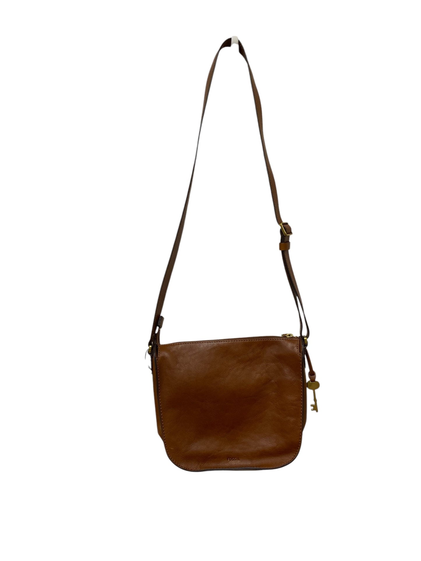 Crossbody Leather By Fossil, Size: Medium