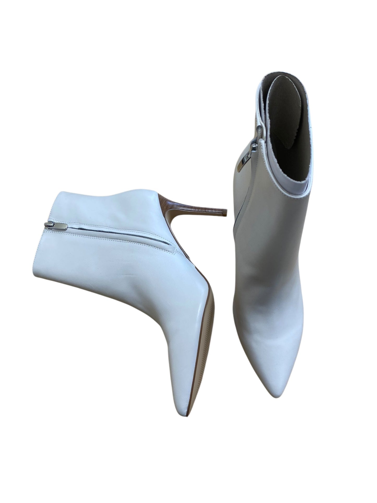 Boots Ankle Heels By Nine West In White, Size: 8.5