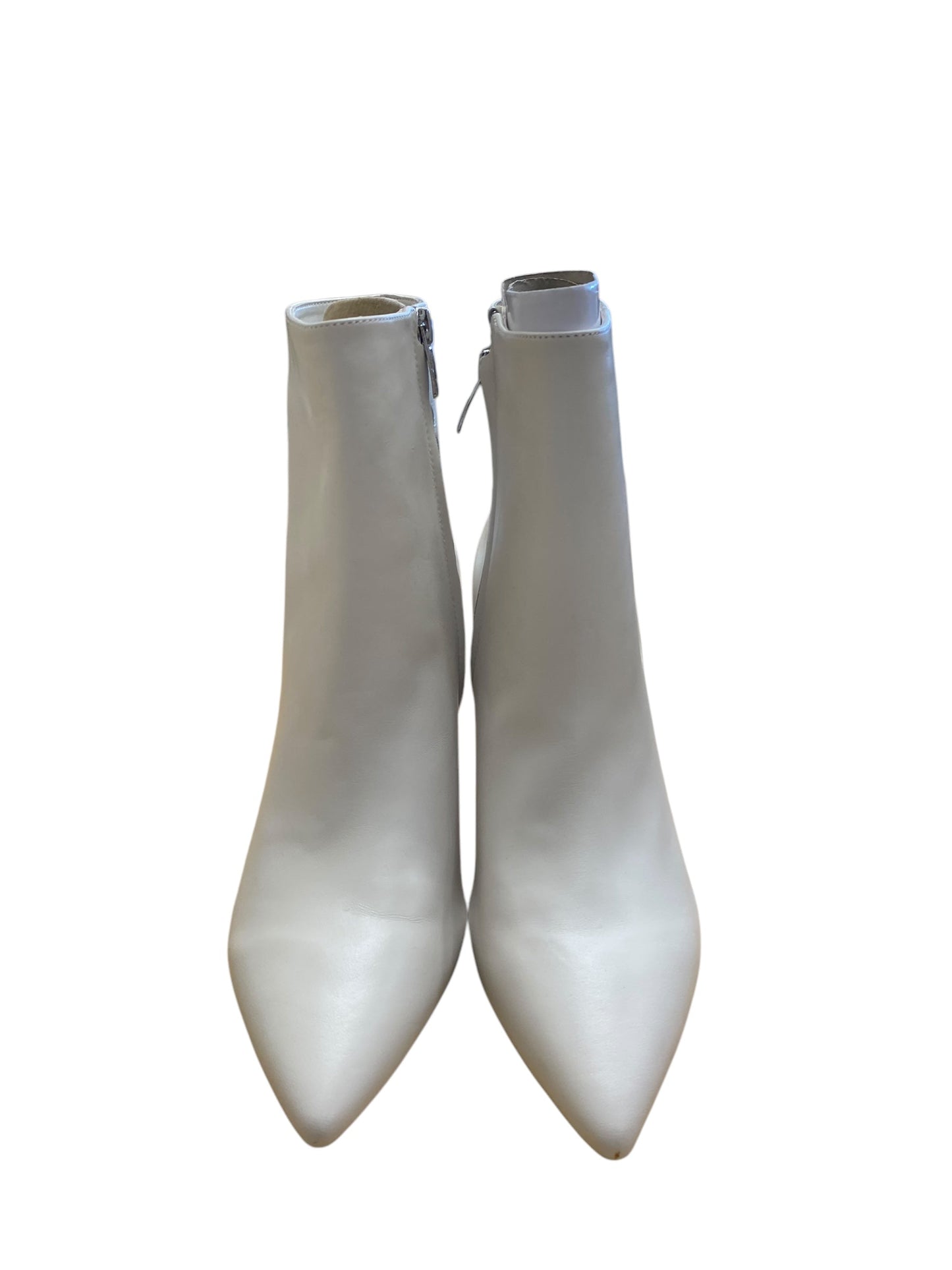 Boots Ankle Heels By Nine West In White, Size: 8.5