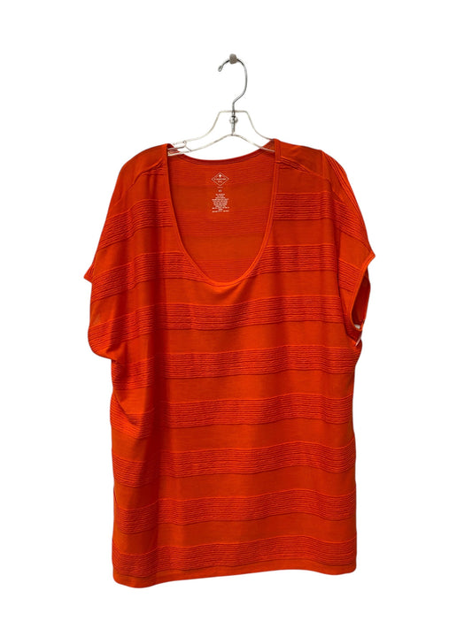 Top Short Sleeve By St Johns Bay In Orange, Size: 3x