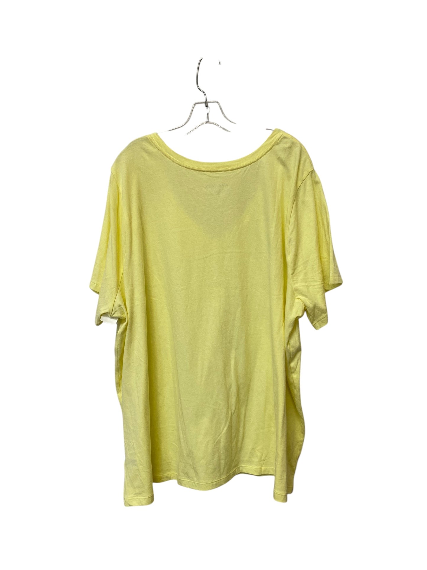 Top Short Sleeve Basic By Ava & Viv In Yellow, Size: 3x