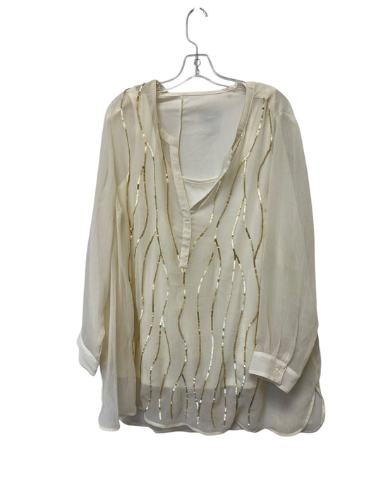 Top Long Sleeve By Catherines In Cream, Size: 2x