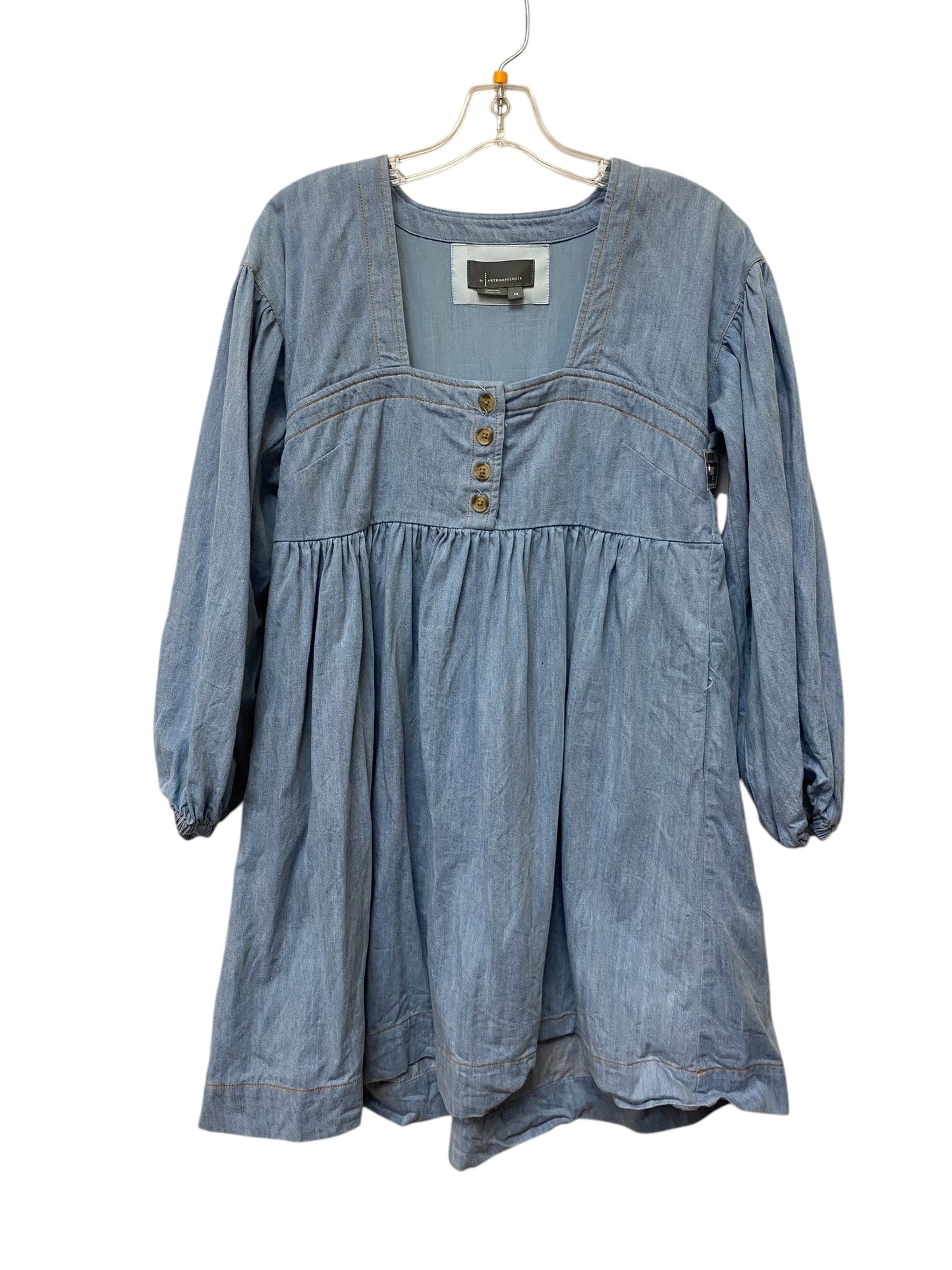 Dress Casual Short By Anthropologie In Blue Denim, Size: Xs