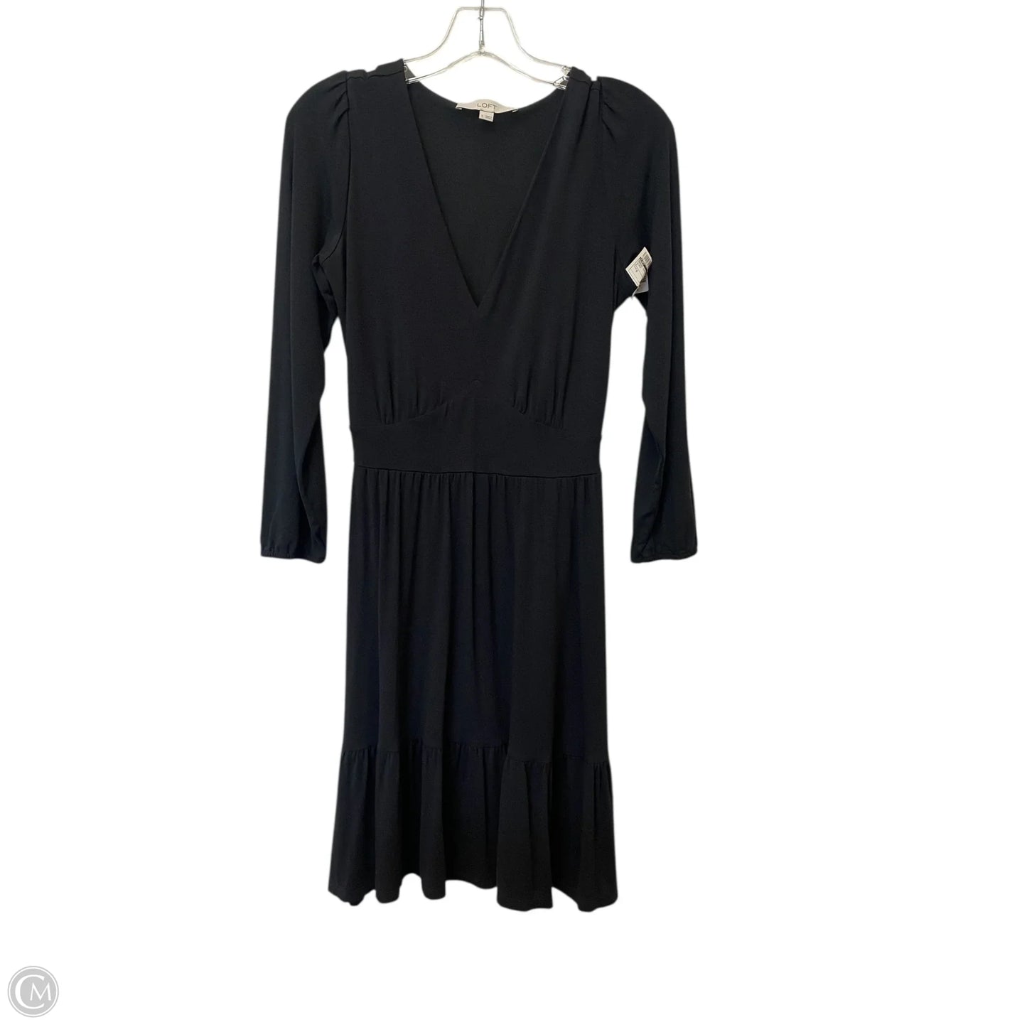 Dress Casual Midi By Loft In Black, Size: 0