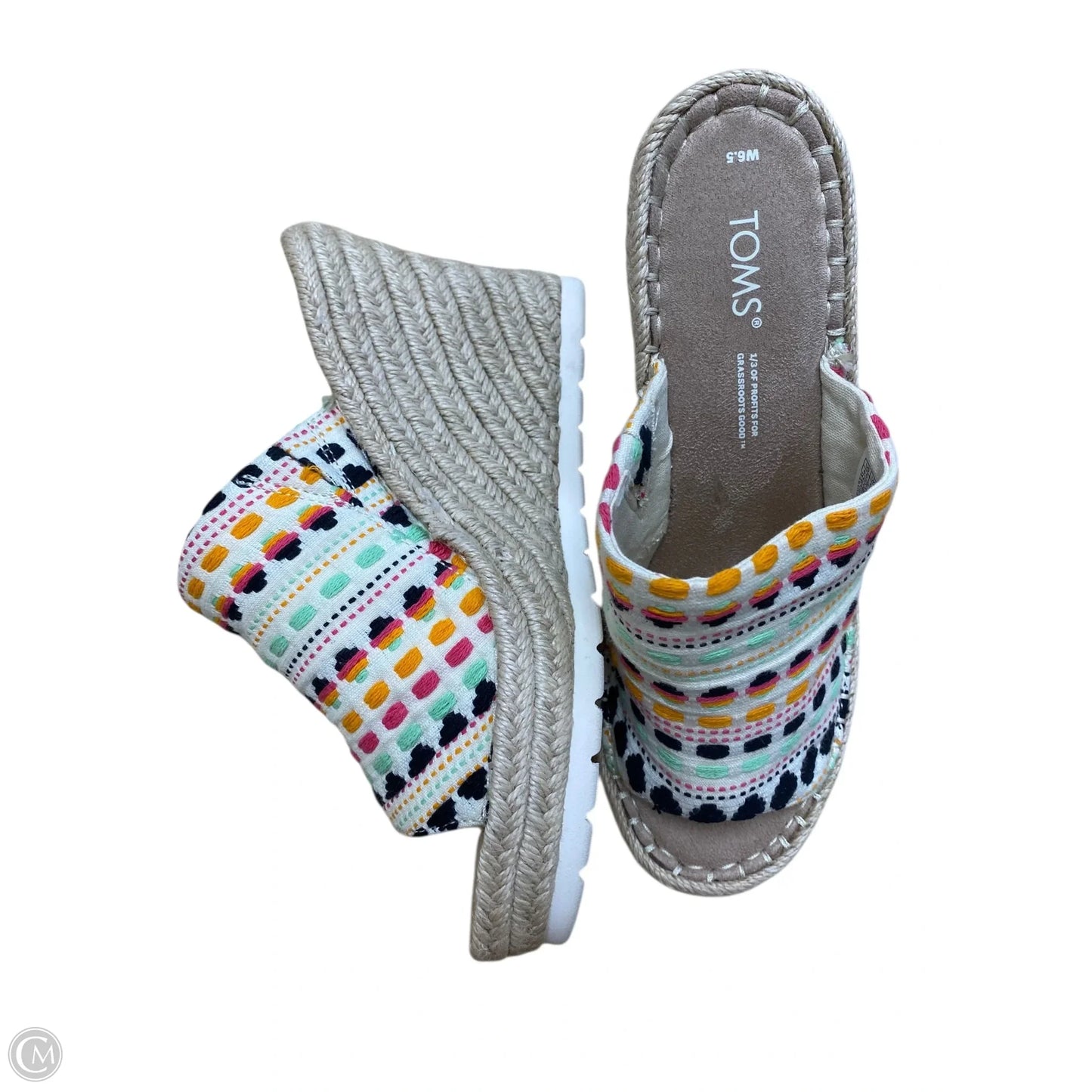 Shoes Heels Wedge By Toms In Multi-colored, Size: 6.5