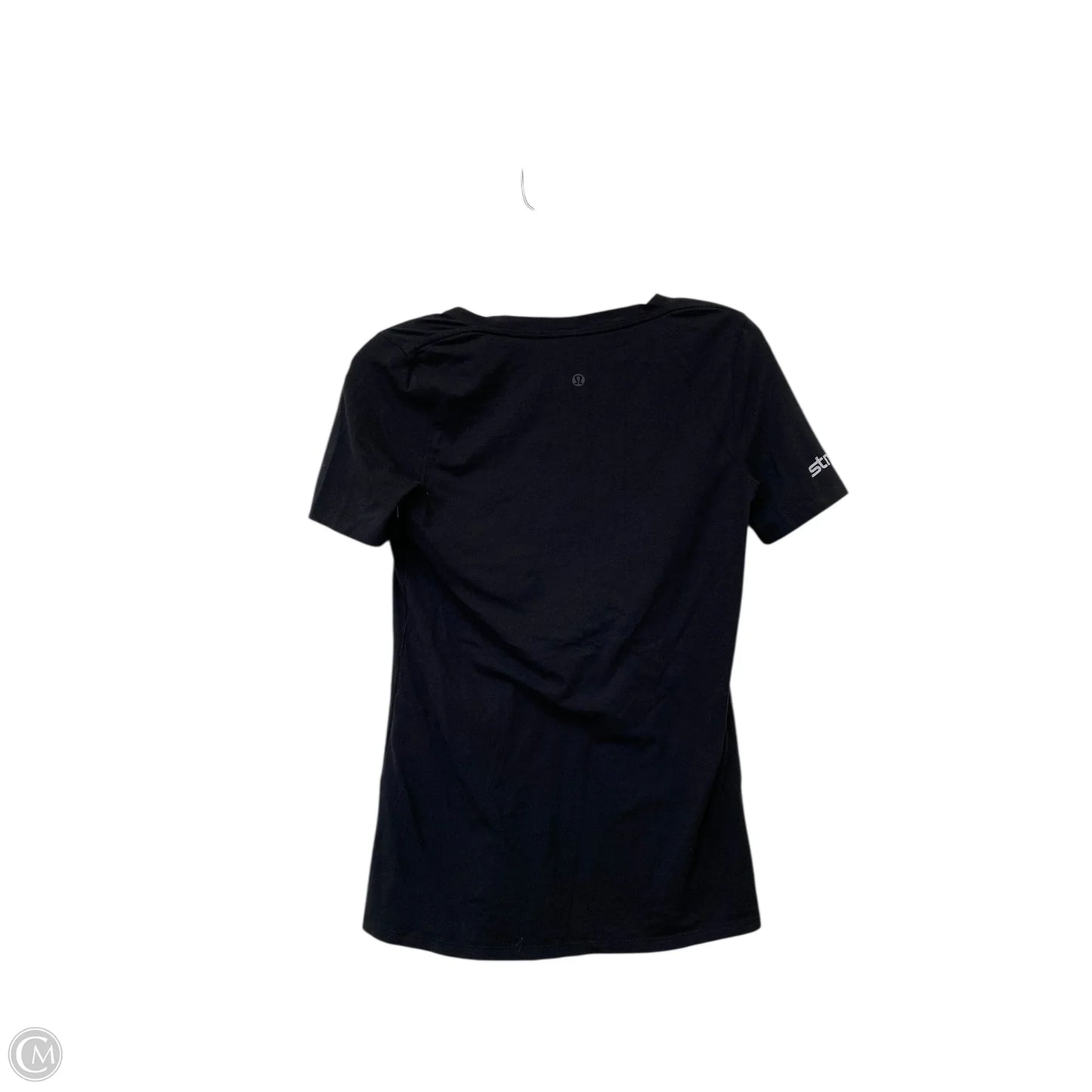 Athletic Top Short Sleeve By Lululemon In Black, Size: 2