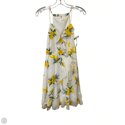 Dress Casual Short By Japna In White & Yellow, Size: S