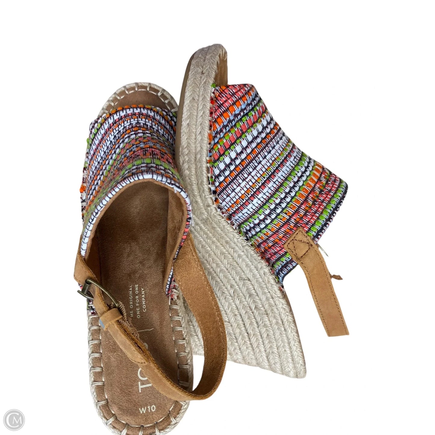 Sandals Heels Wedge By Toms In Multi-colored, Size: 10
