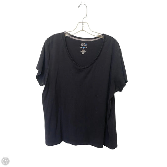 Top Short Sleeve Basic By Croft And Barrow In Black, Size: Xxl