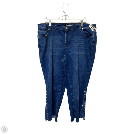 Jeans Cropped By Cato In Blue Denim, Size: 20