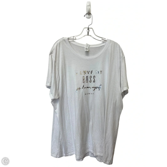 Top Short Sleeve Basic By Cmf In White, Size: 4x