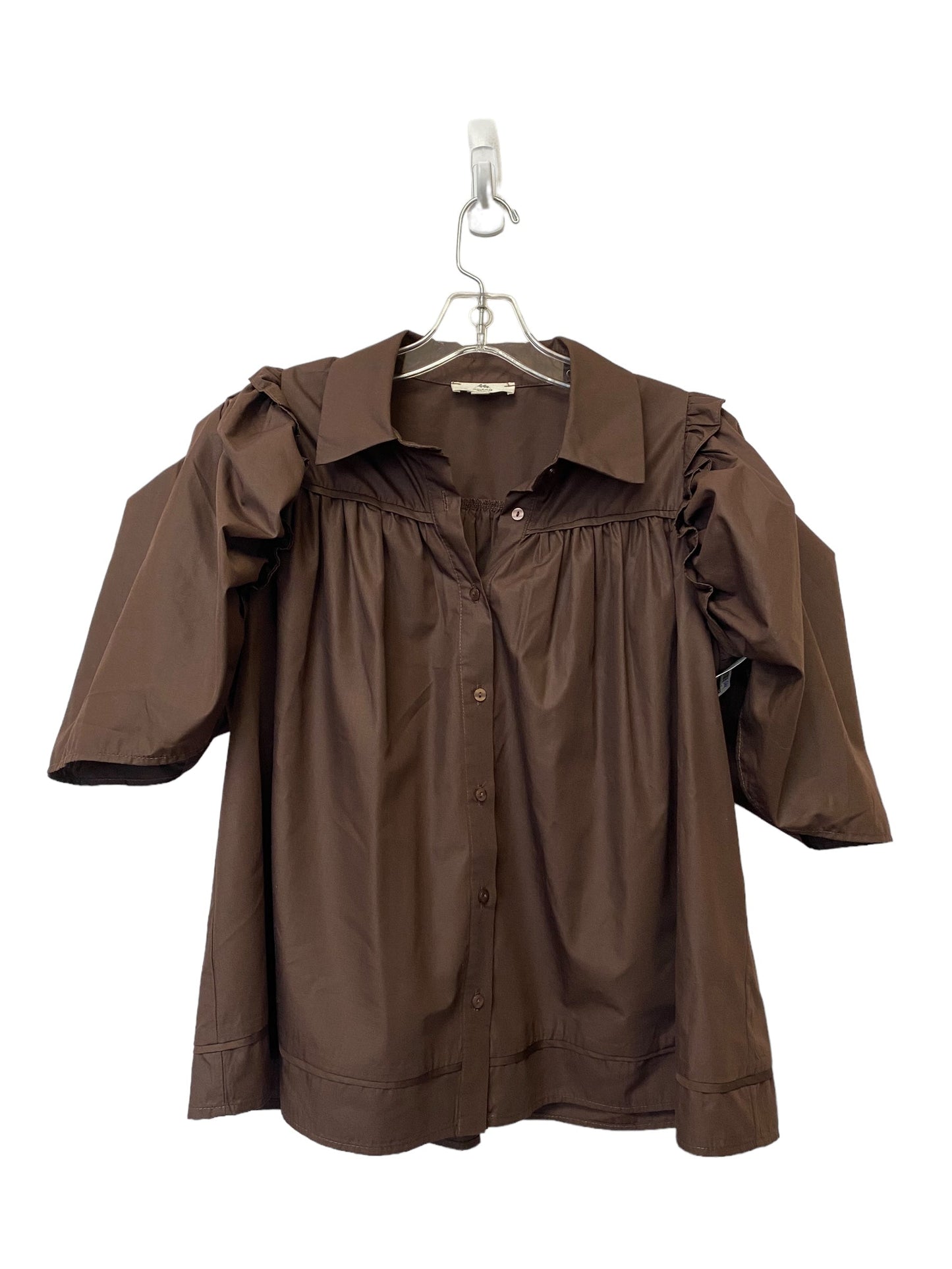 Brown Top Short Sleeve Entro, Size S