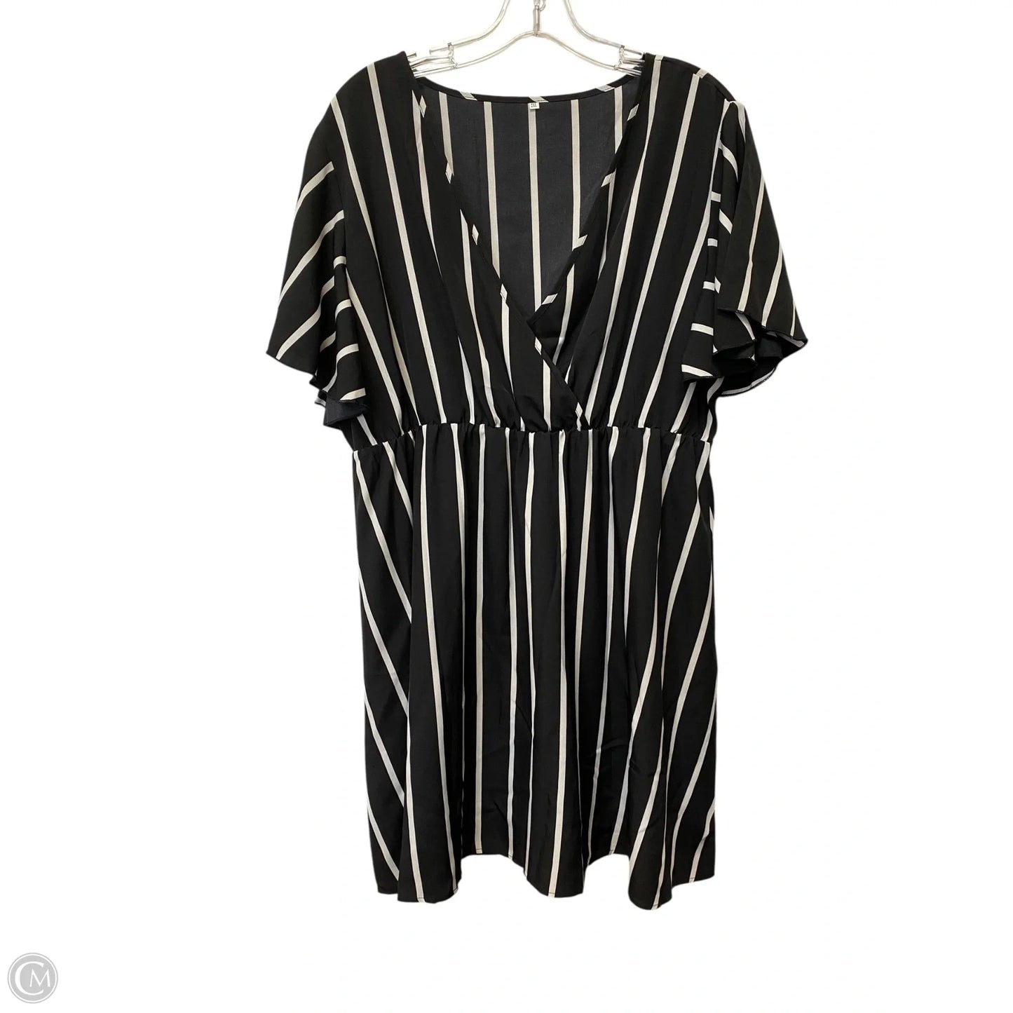 Dress Casual Midi By Cmf In Black & White, Size: 2x