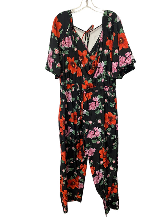 Floral Print Jumpsuit Blush, Size 2x