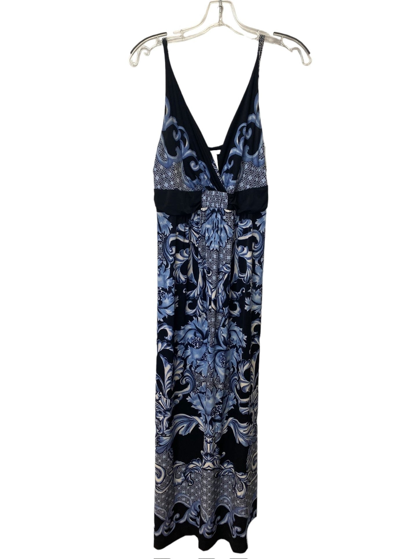 Black & Blue Dress Casual Maxi Soma, Size M