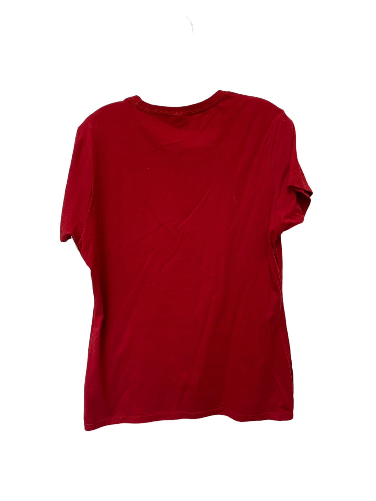 Red Top Short Sleeve Clothes Mentor, Size L
