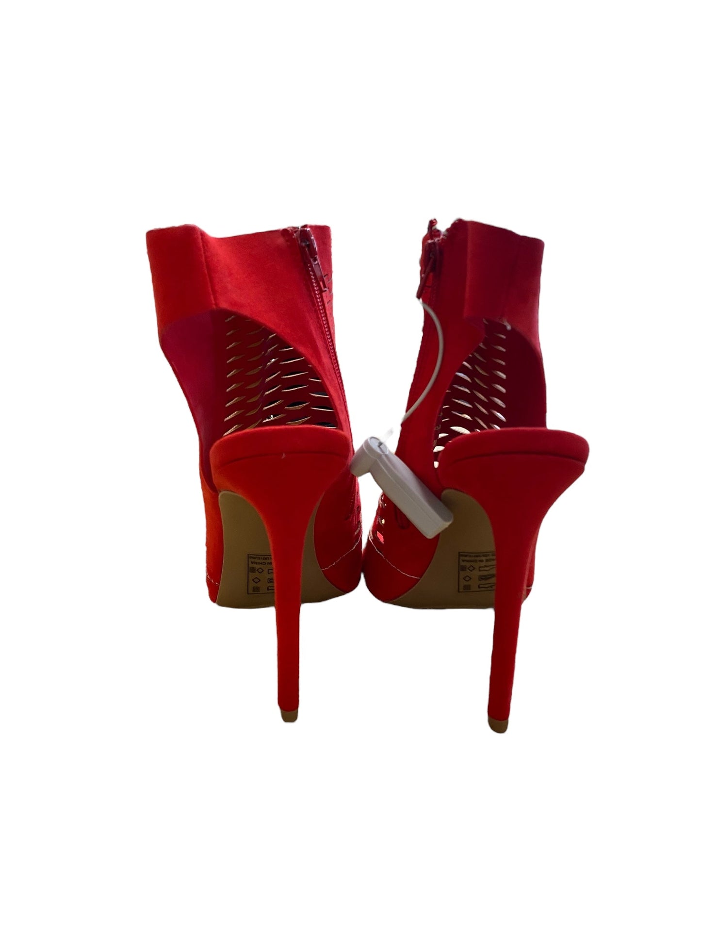 Red Shoes Heels Stiletto Qupid, Size 9