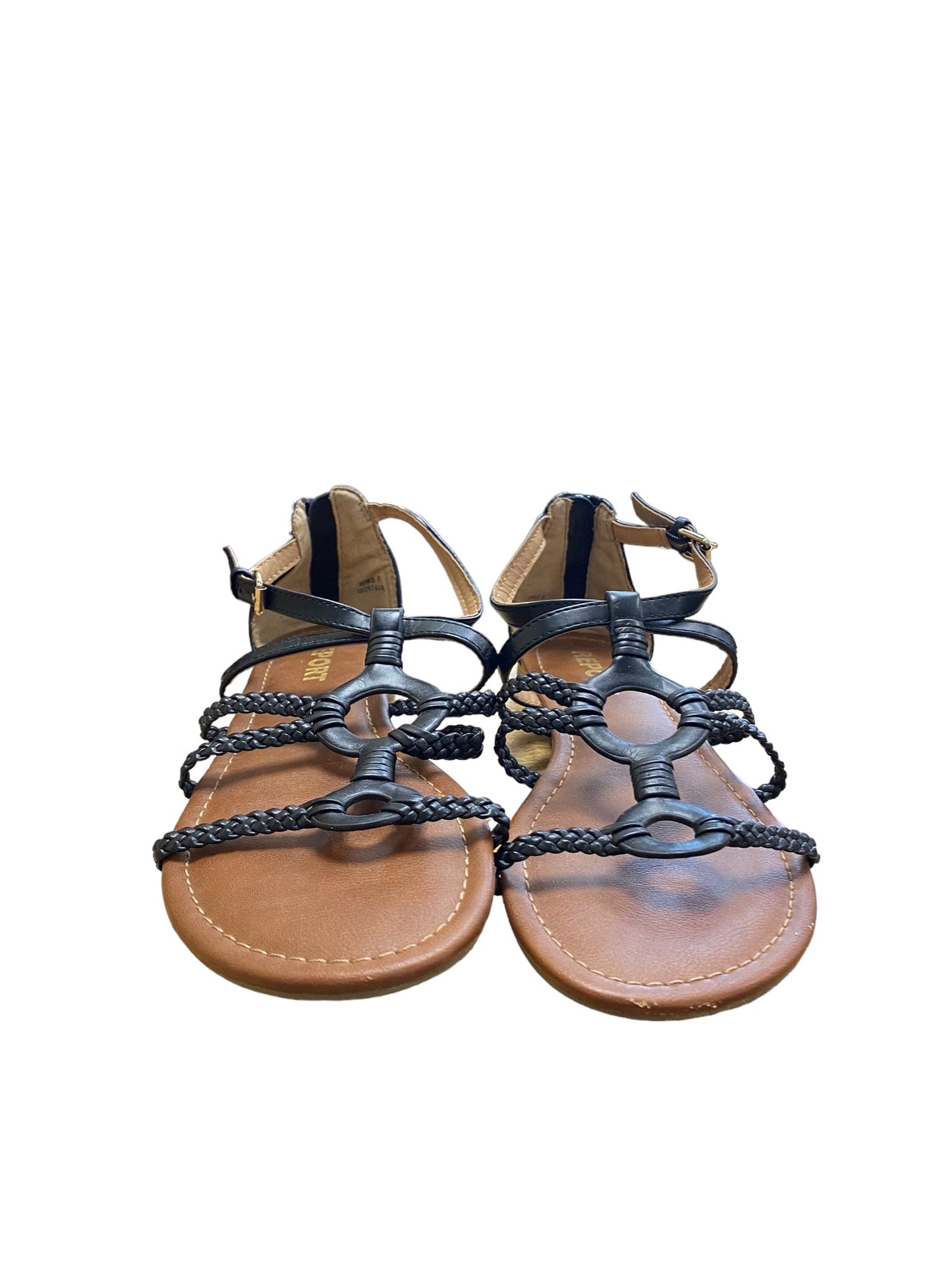 Black Sandals Flats Report, Size 8