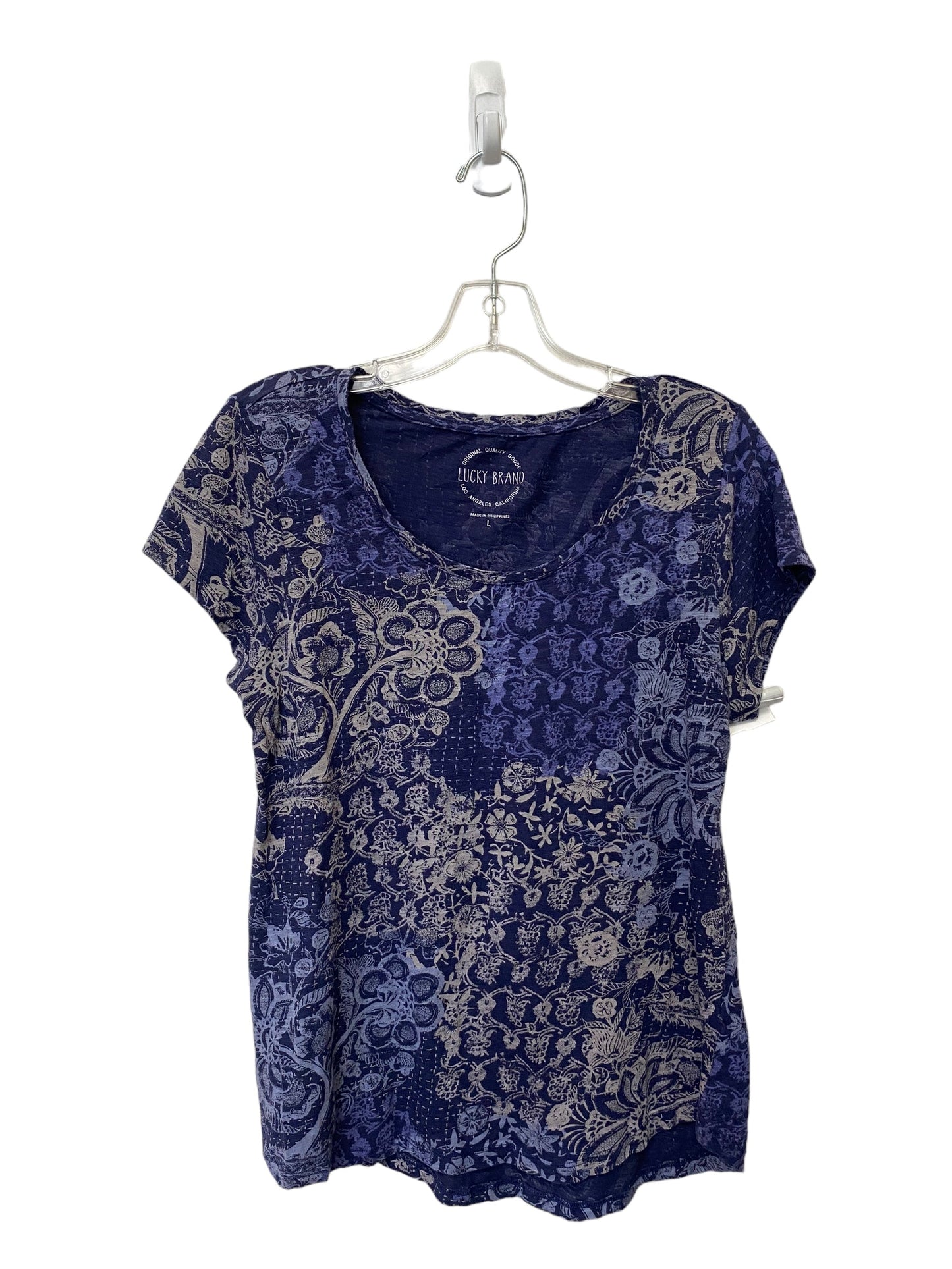 Blue Top Short Sleeve Lucky Brand, Size L