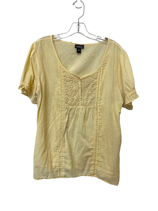 Yellow Top Short Sleeve Clothes Mentor, Size L