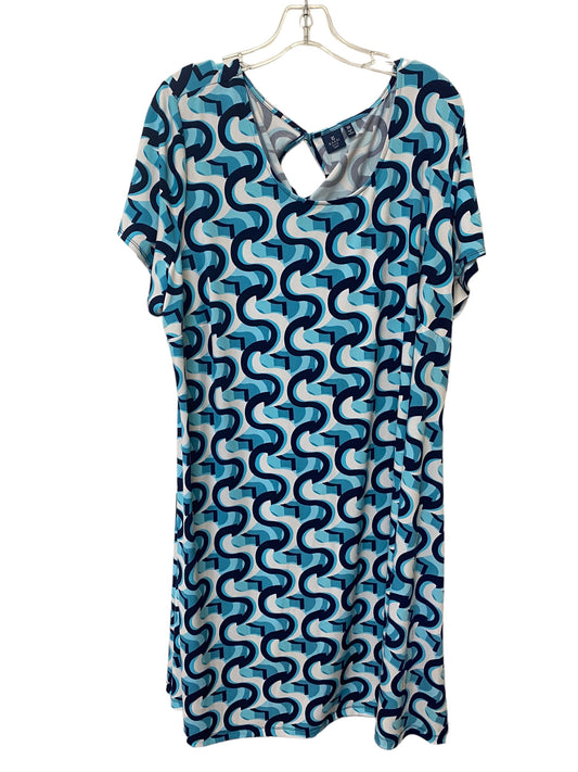 Dress Casual Midi By Kaari Blue  Size: 3x