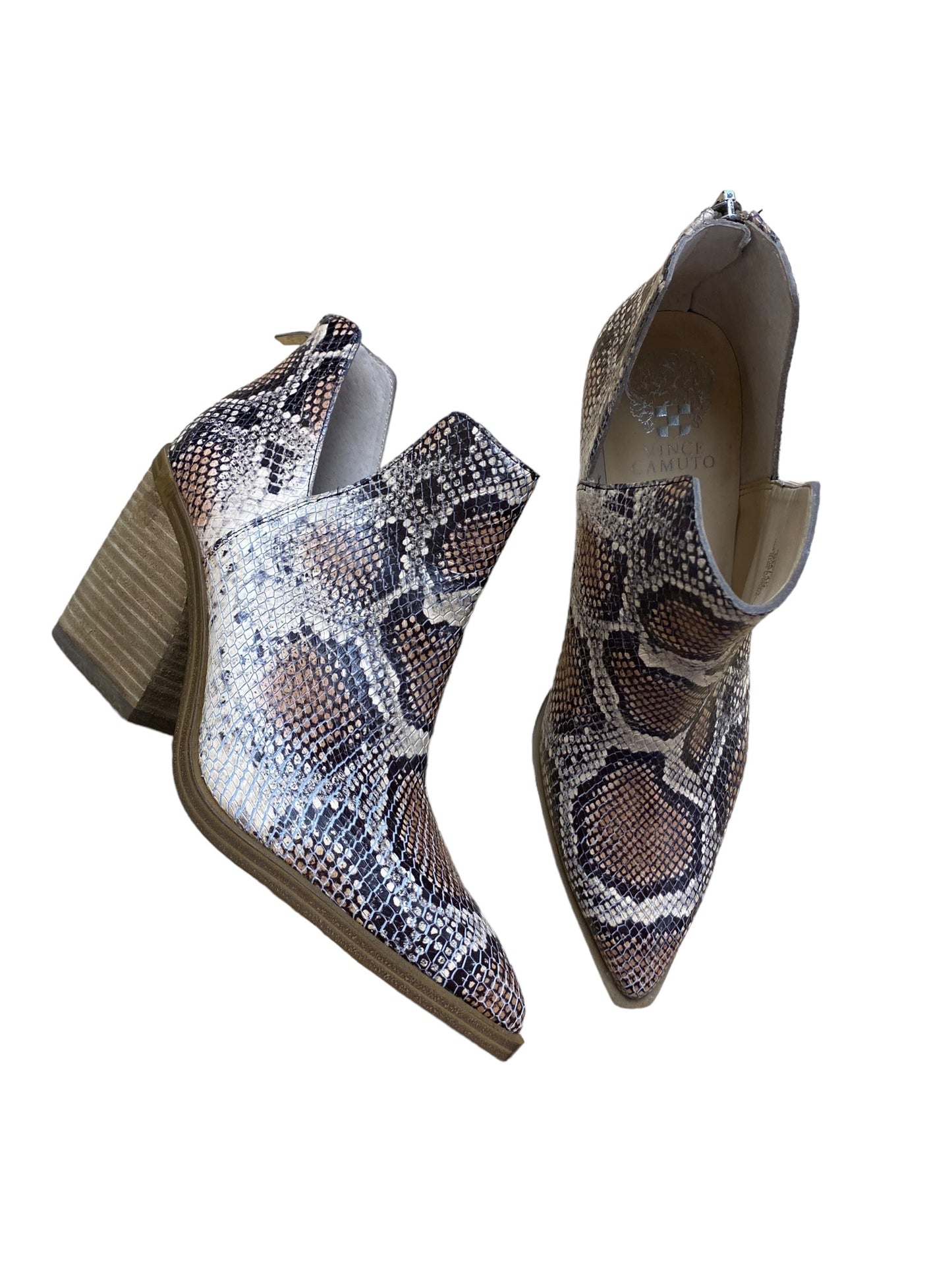 Boots Ankle Heels By Vince Camuto In Snakeskin Print, Size: 9