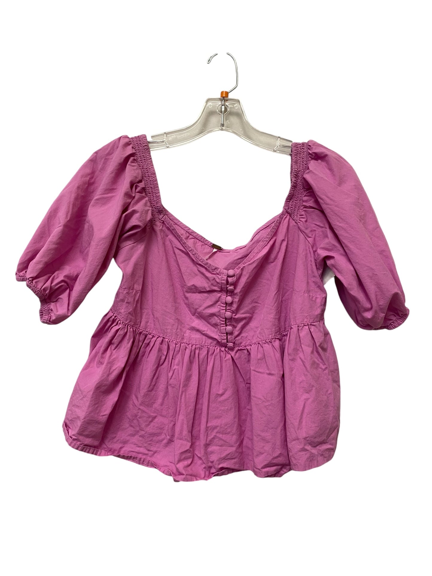 Top Short Sleeve By Free People In Pink, Size: S