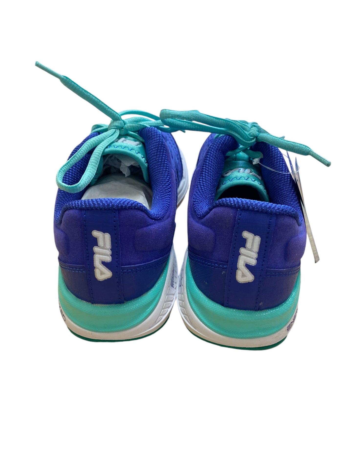 Shoes Athletic By Fila In Blue & Green, Size: 7.5