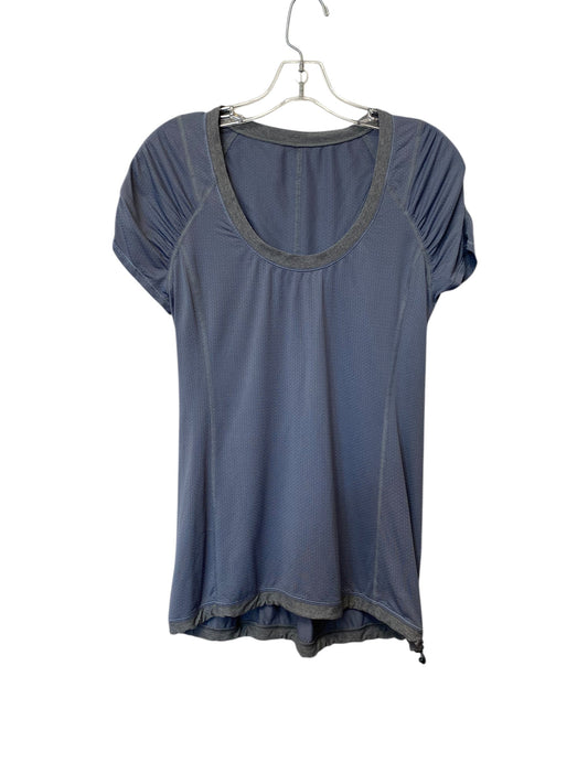 Athletic Top Short Sleeve By Lululemon In Grey, Size: S