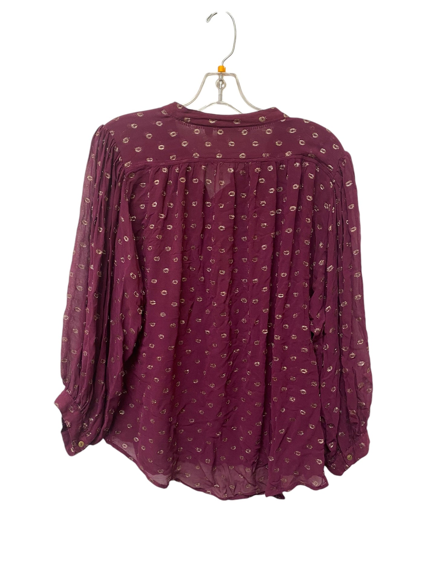 Top Long Sleeve By Anthropologie In Purple, Size: Xl