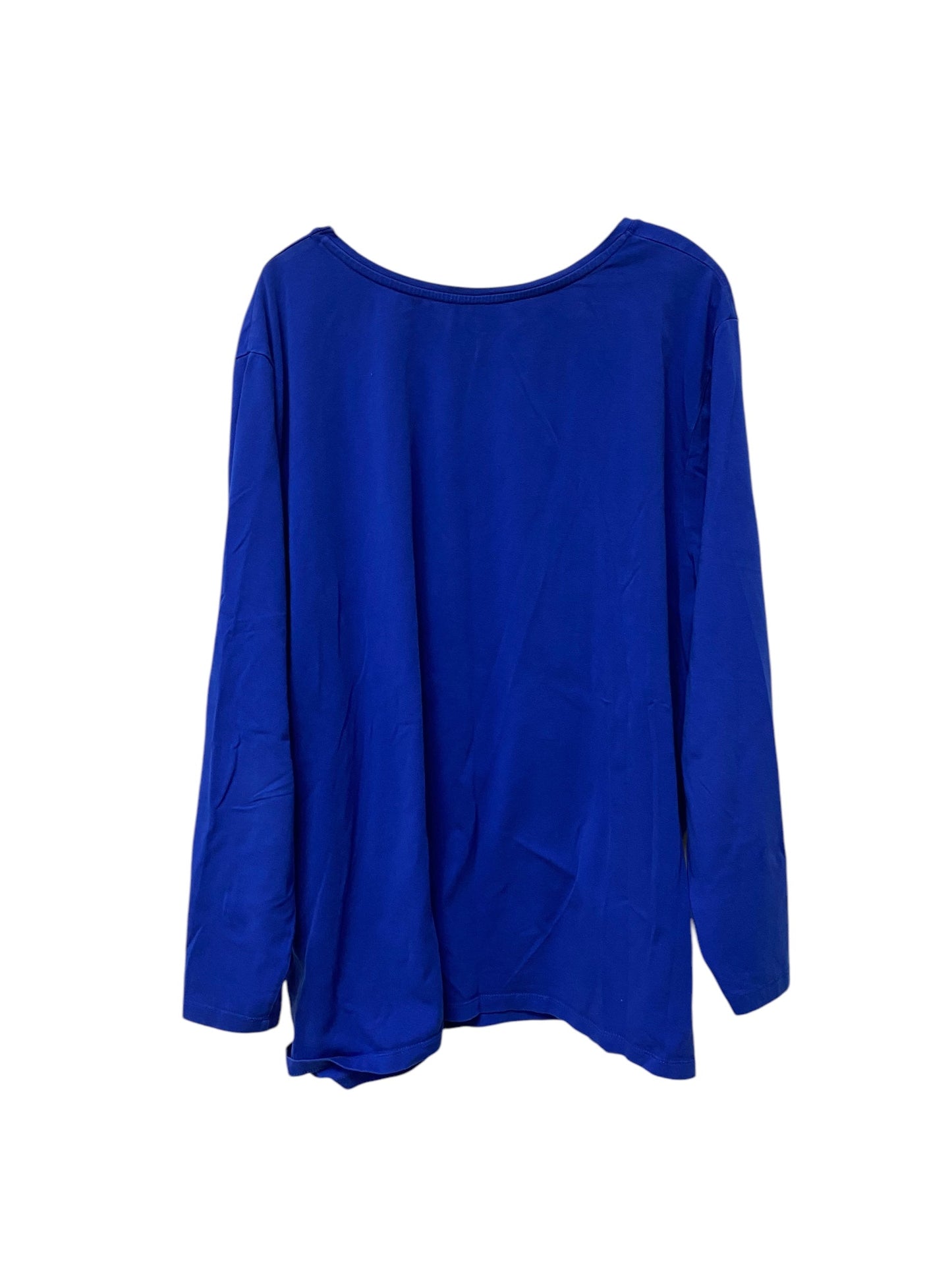 Top Long Sleeve By Liz And Me In Blue, Size: 3x