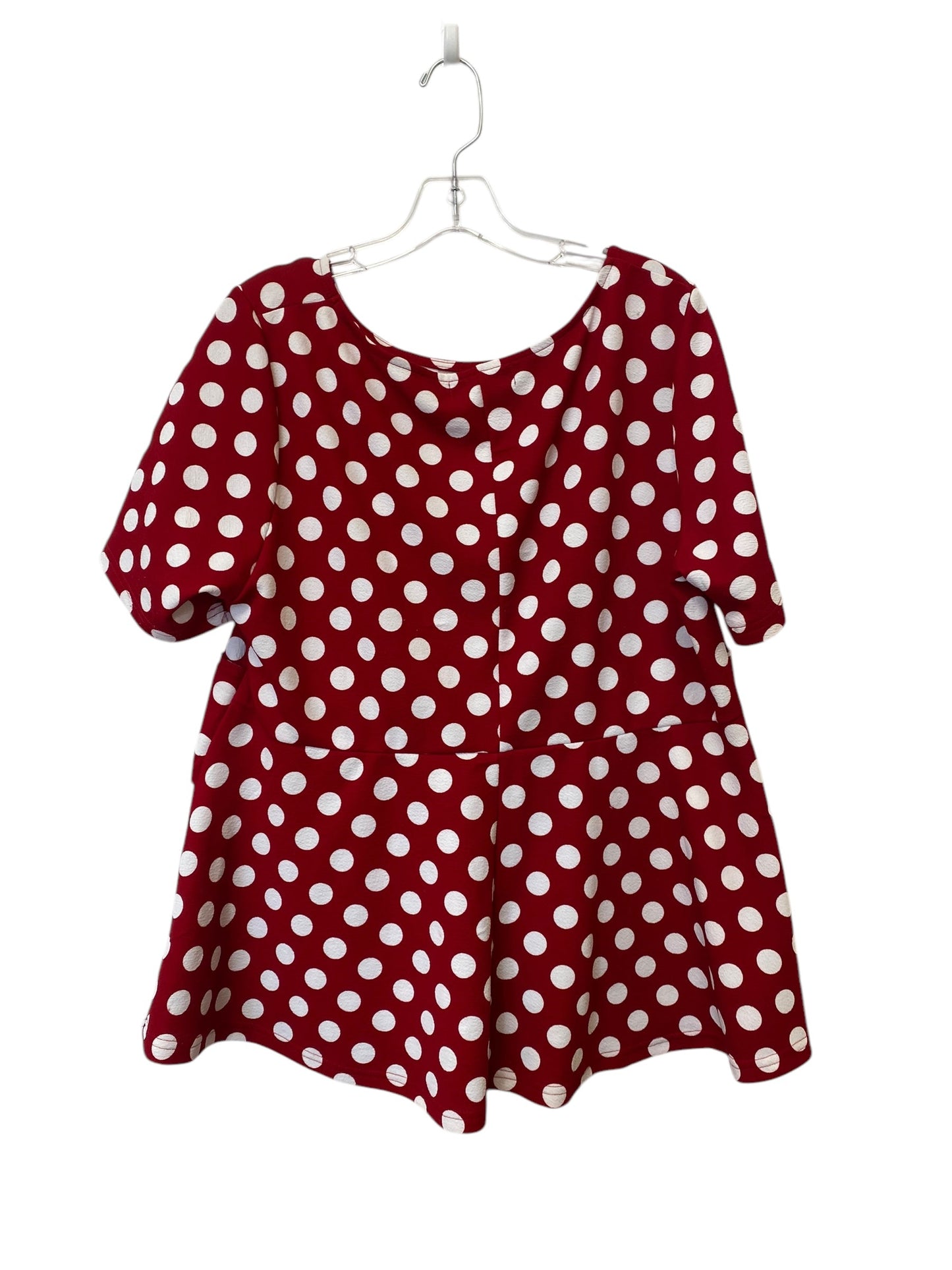 Tunic Short Sleeve By Clothes Mentor In Polkadot Pattern, Size: 2x