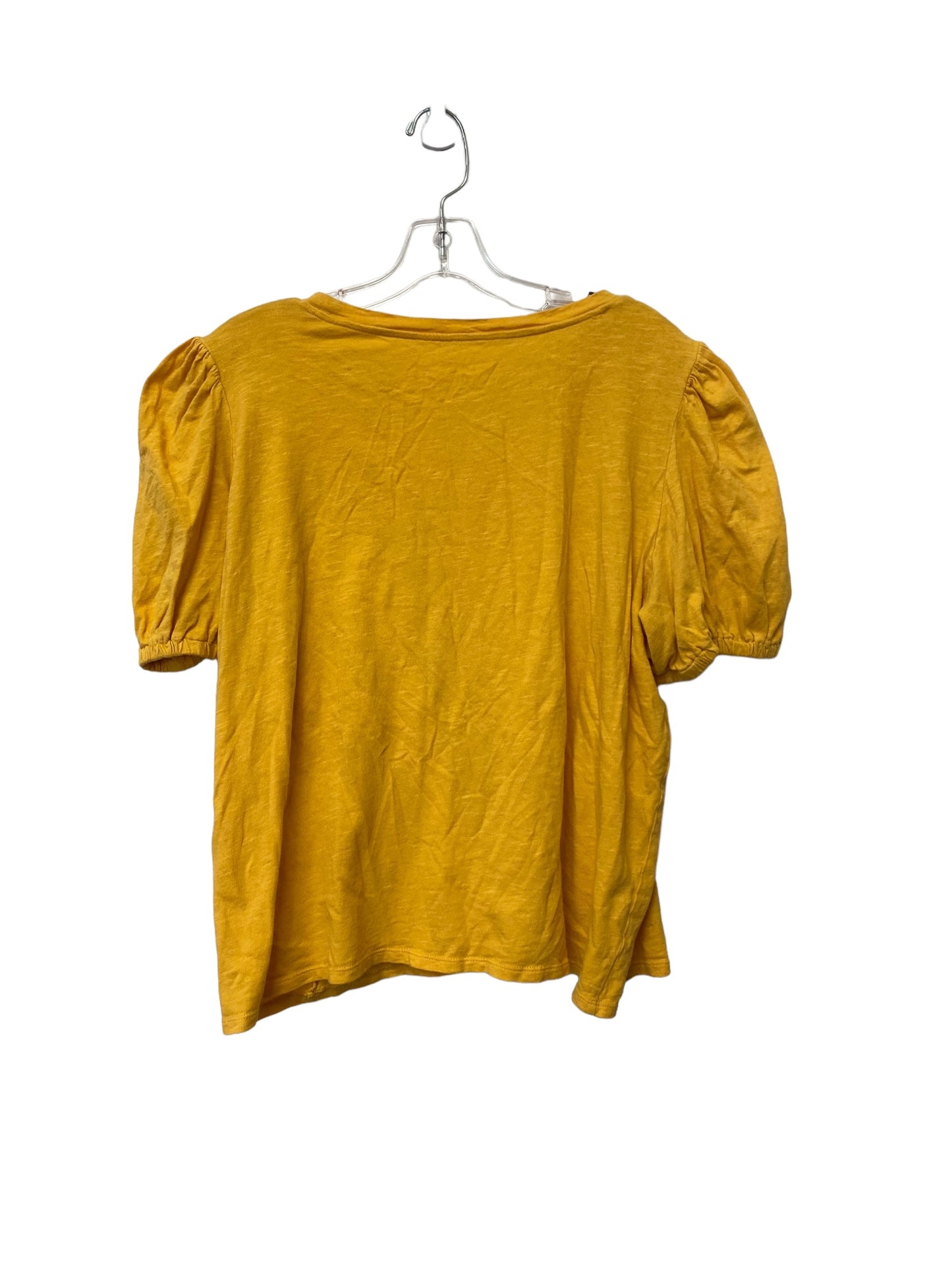 Yellow Top Short Sleeve Basic Clothes Mentor, Size Xxl