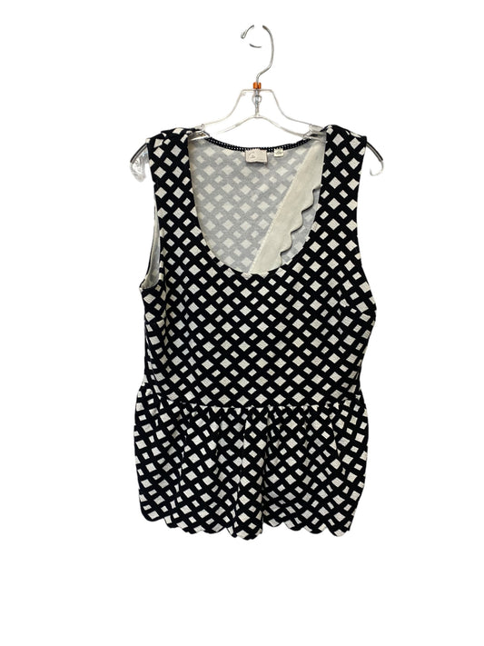 Black & White Top Sleeveless Anthropologie, Size Xl