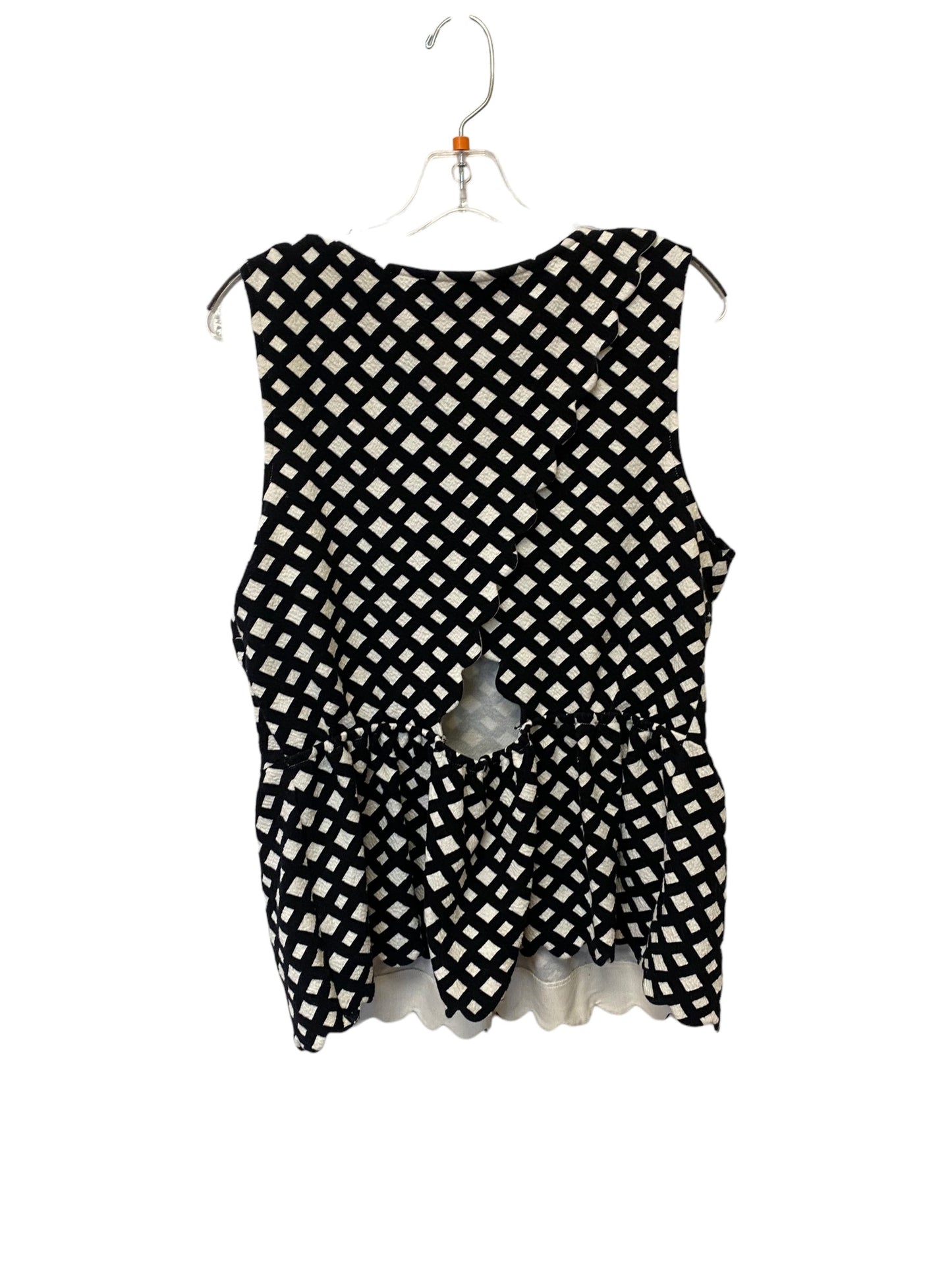 Black & White Top Sleeveless Anthropologie, Size Xl