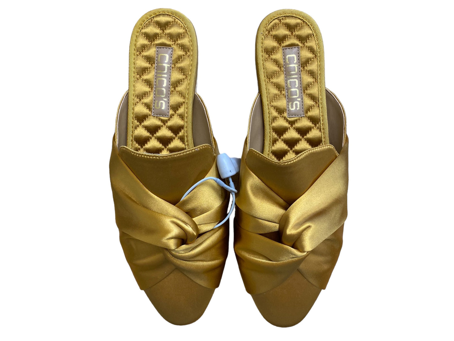 Gold Shoes Heels Block Chicos, Size 8