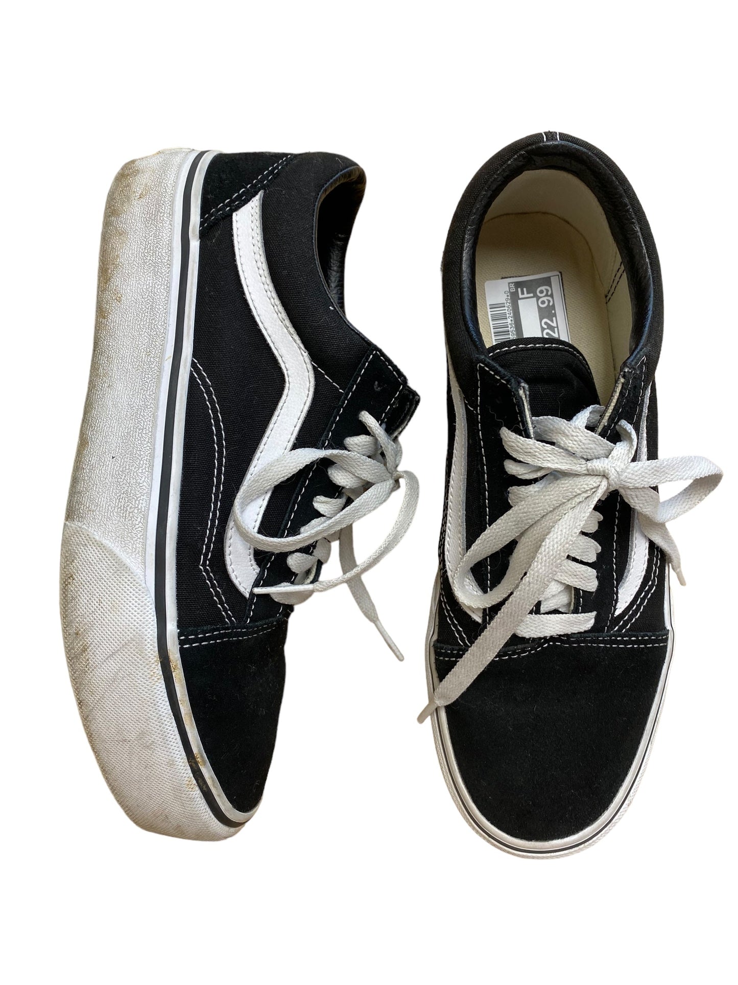 Black & White Shoes Sneakers Vans, Size 6.5