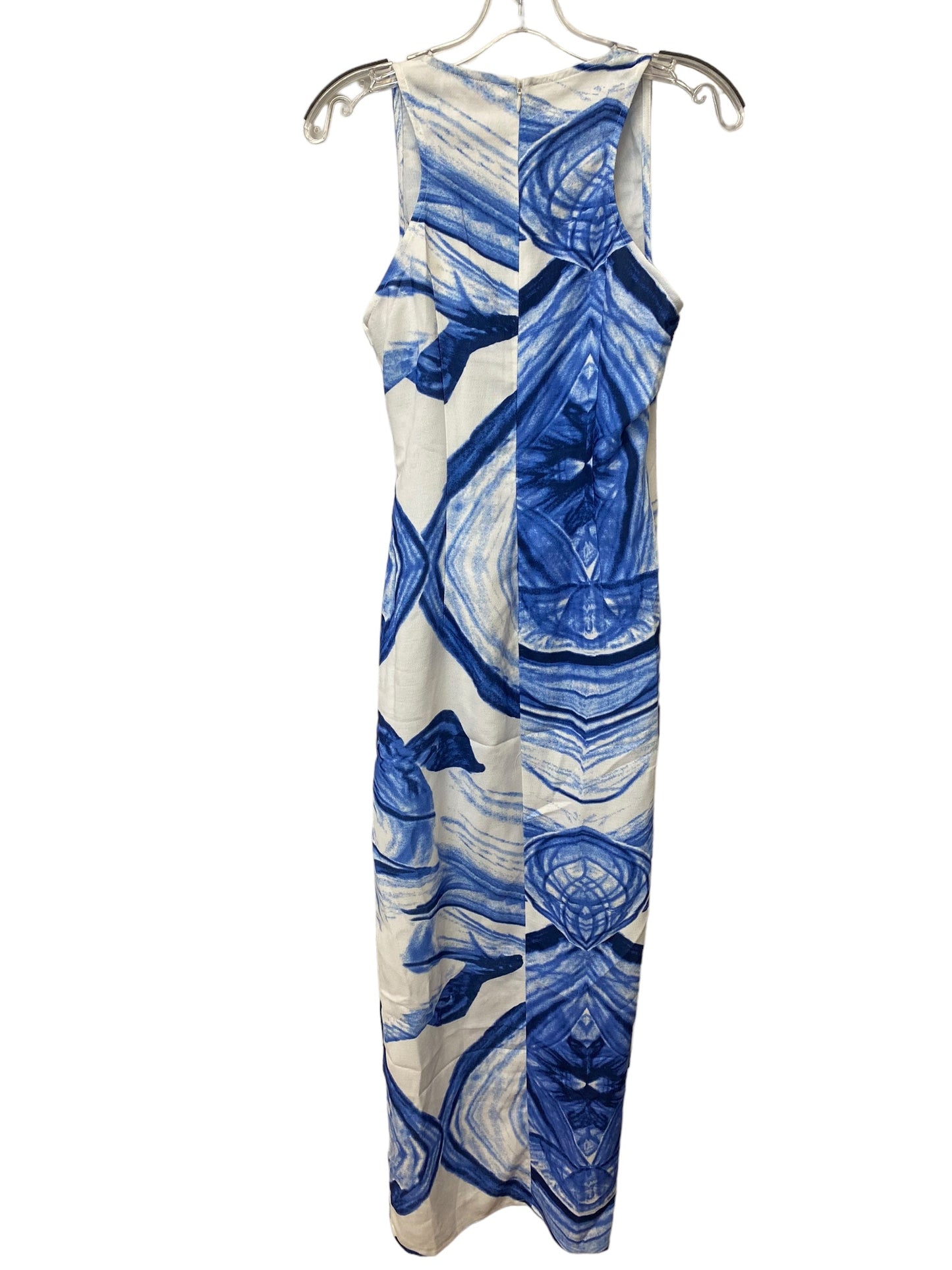 Blue & White Dress Casual Maxi Clothes Mentor, Size M