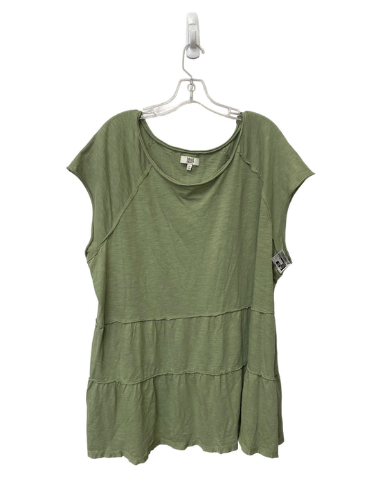 Green Top Short Sleeve Basic True Craft, Size 3x