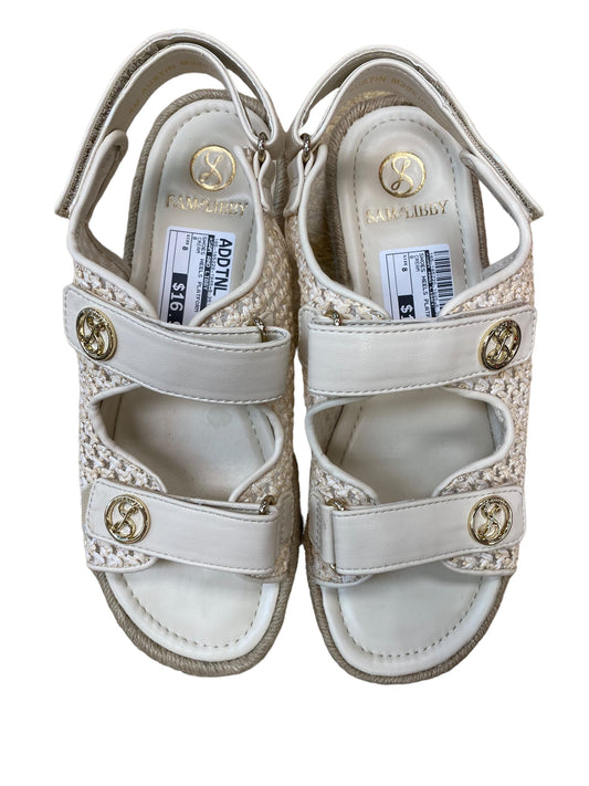 Cream Shoes Heels Platform Sam And Libby, Size 8
