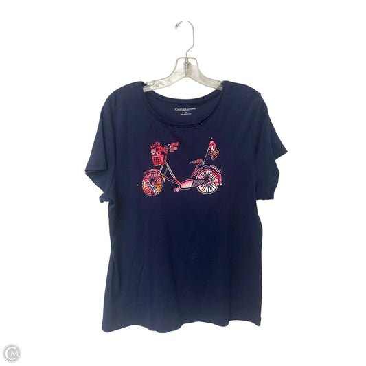 Top Short Sleeve By Croft And Barrow In Navy, Size: M