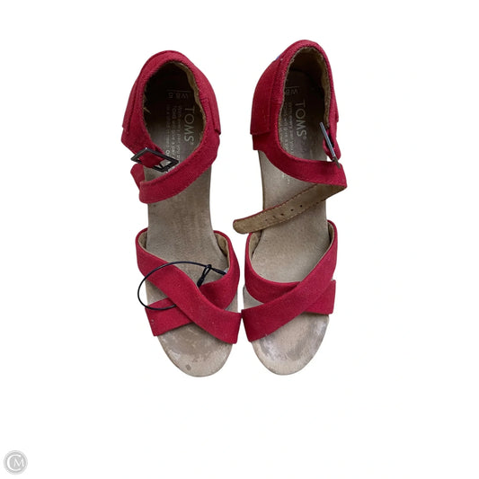 Shoes Heels Wedge By Toms In Red, Size: 8.5