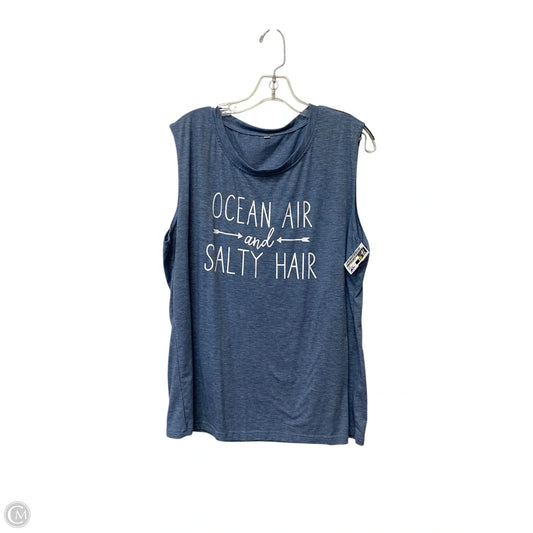 Top Sleeveless By Clothes Mentor In Blue, Size: 2x