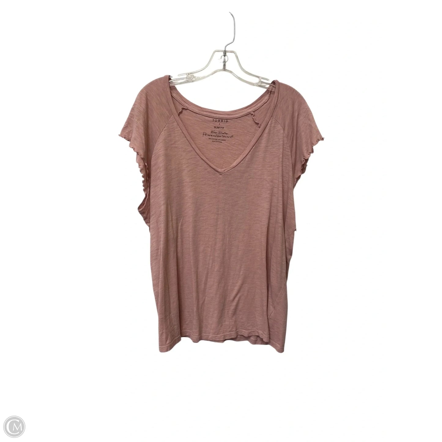 Top Short Sleeve By Torrid In Pink, Size: Xl