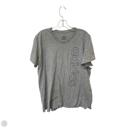Top Short Sleeve By Adidas In Grey, Size: 2x