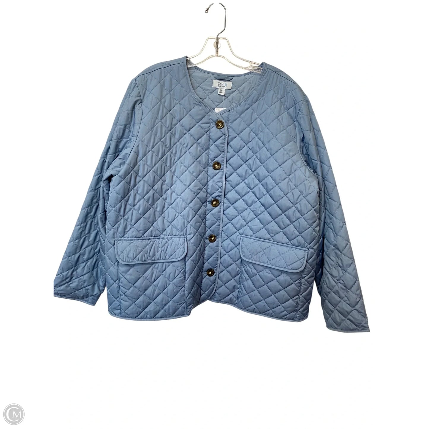 Jacket Puffer & Quilted By Croft And Barrow In Blue, Size: Xxl