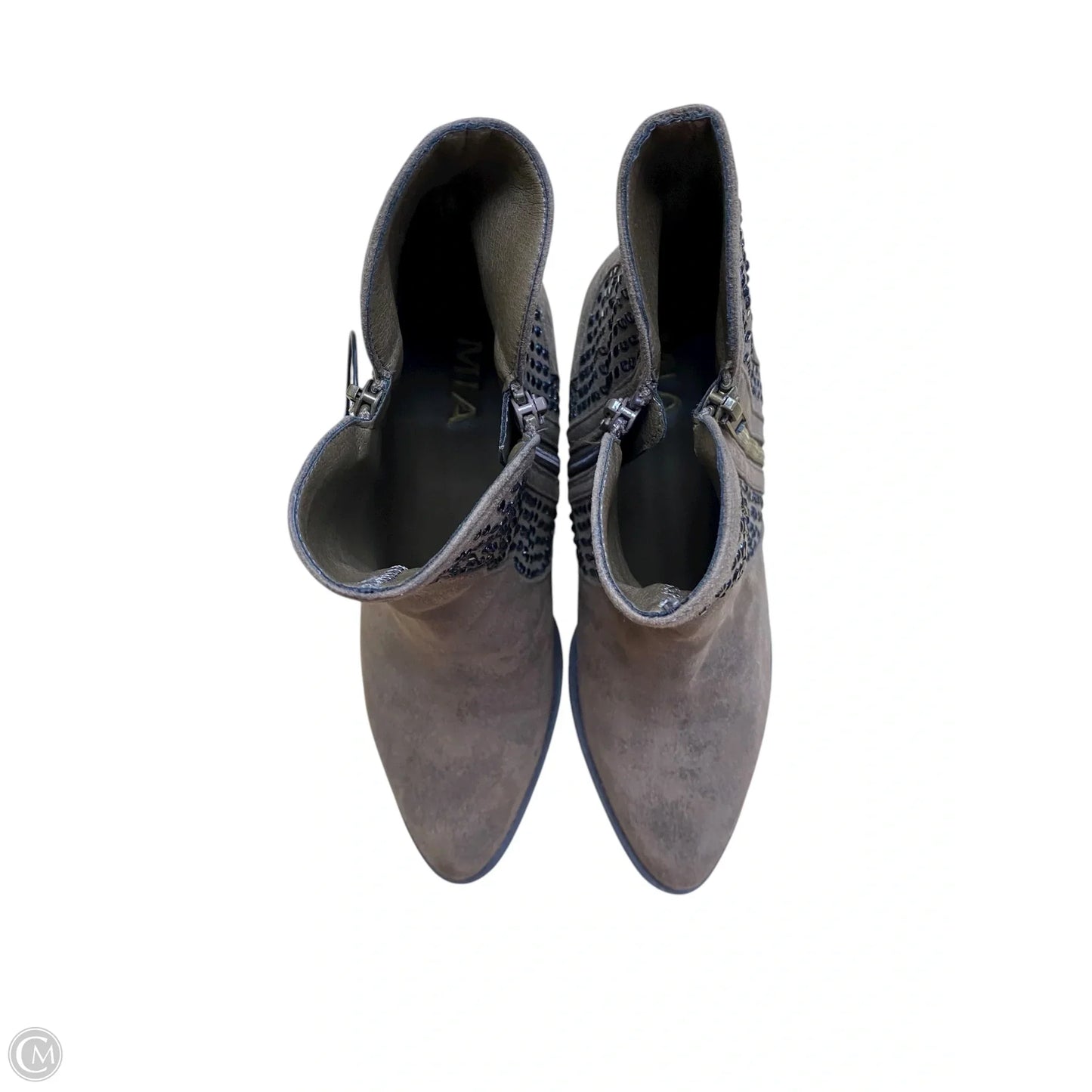 Boots Ankle Heels By Mia In Brown, Size: 8