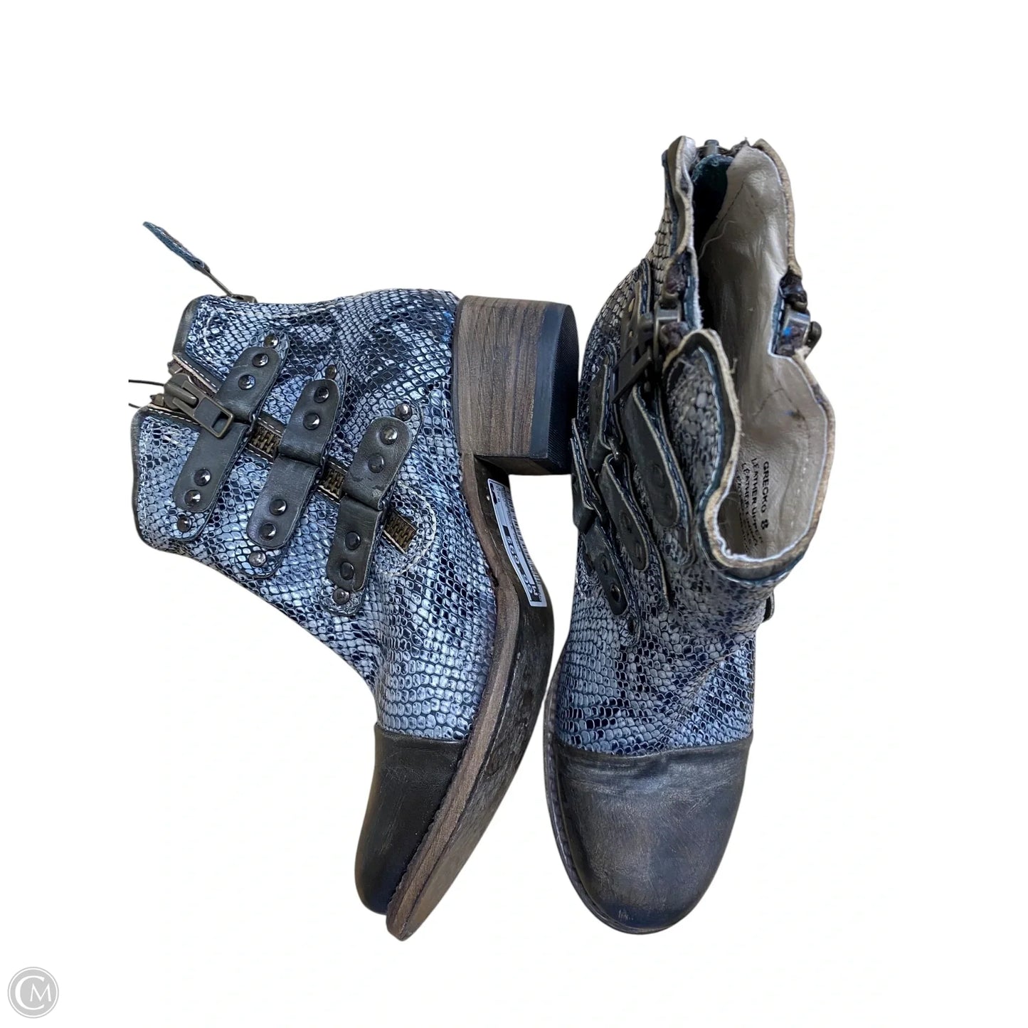 Boots Ankle Heels By Freebird In Grey, Size: 8