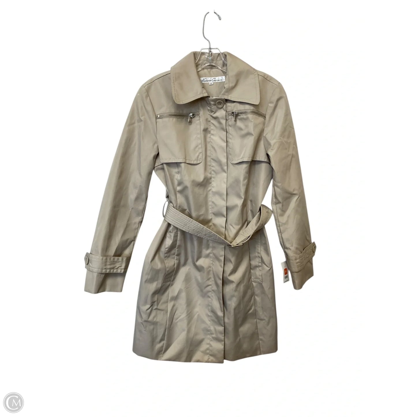 Coat Raincoat By Kenneth Cole In Tan, Size: M