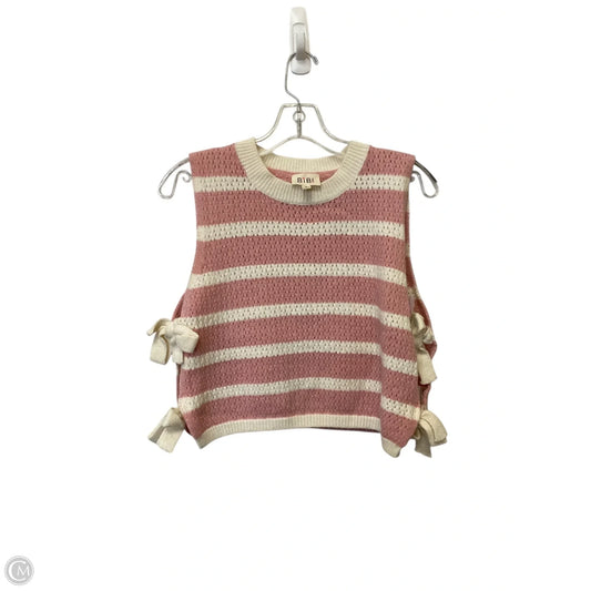 Vest Sweater By Bibi In Pink, Size: S